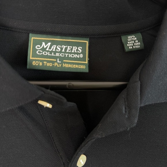 Vtg Masters Collection Polo Shirt Mens Large Black Cotton 60 Two Ply Mercerized - Picture 3 of 7